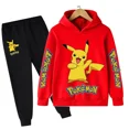 thumbnail image 3 of Conjunto de sudadera y pantalón con estampado de Pikachu para niños y niñas, conjunto informal con capucha y estampado de Pokémon, camisetas Kawaii para niños, jersey deportivo para niños, 3 of 5
