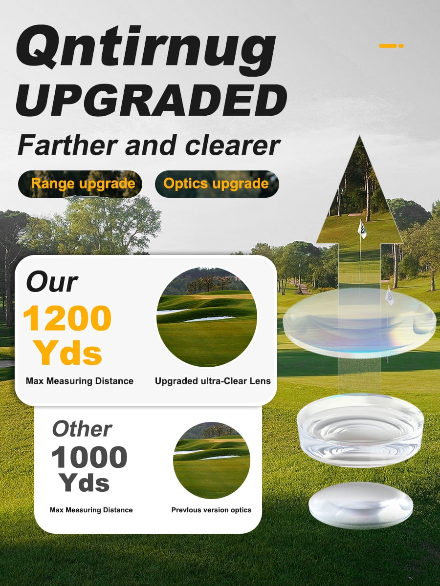 Golf 1200 Yards Rangefinder with Slope and Pin Lock Vibration Mode Continuous Scan 7X Magnification Range Finder with Rechargeable Battery,High-Precision Flag