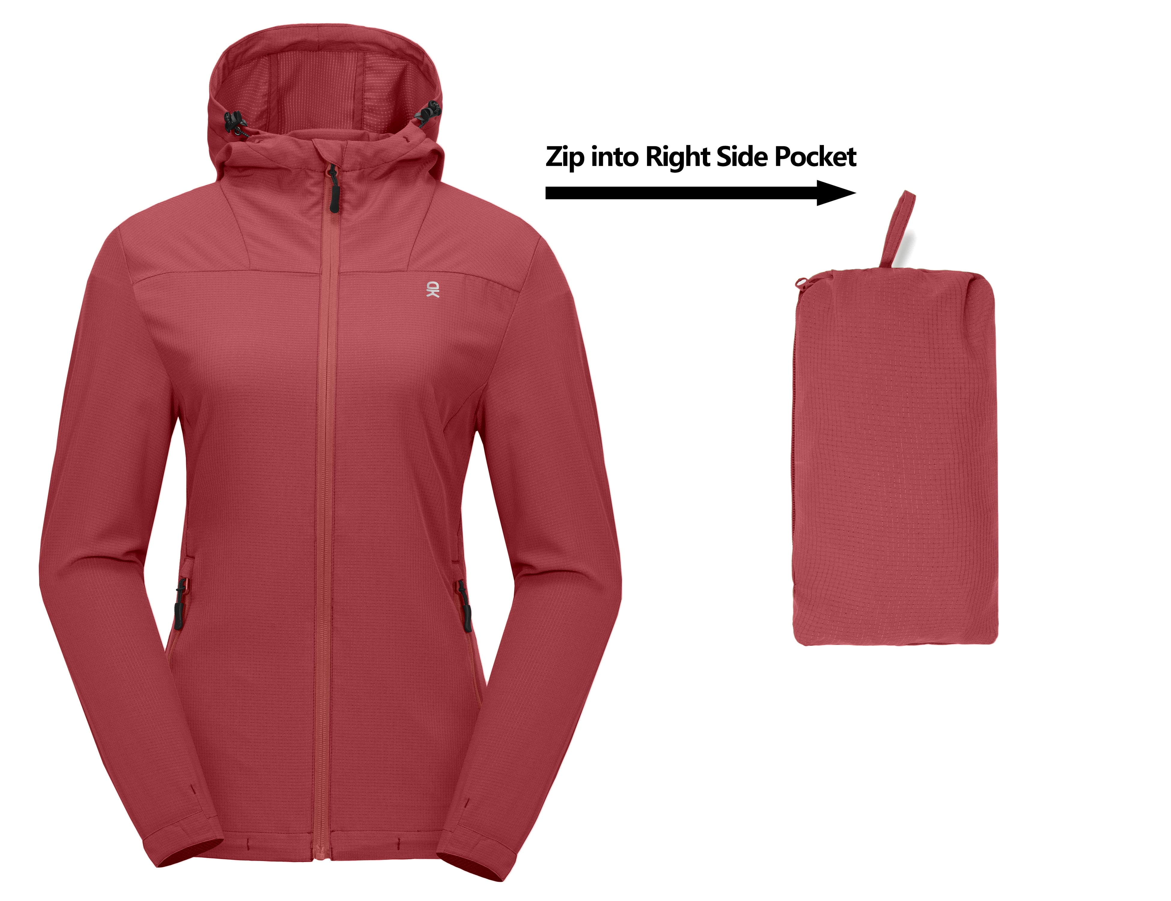 Little Donkey Andy Women's UV Protection Hiking Jackets Breathable Hooded Shirts for Fishing Camp with Air-Holes Watermelon Red Size M