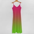 thumbnail image 5 of Pink Green Gradient Sleeveless Dress Women's Evening Dress Womans Clothing, 5 of 9