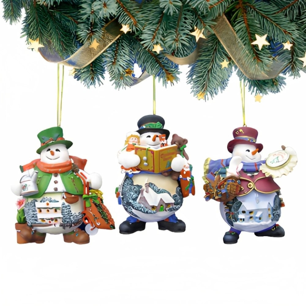 The AshtonDrake Galleries Memories of Christmas Snowman Ornament