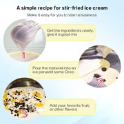 Kolice ETL Commercial Fry Ice Cream Rolled Machine, Roll Ice Cream Machine -22 Large Pan, Auto Defrost, Smart AI temperature Control