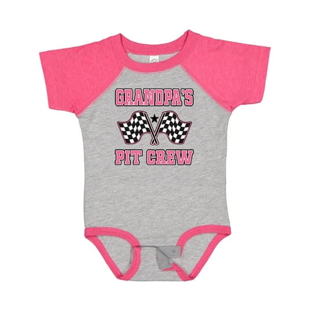 

Inktastic Grandpa Pit Crew Girls Racing Flags Gift Baby Girl Bodysuit