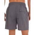 thumbnail image 2 of Daeful Boardshorts Elastic-Waist Swimsuit Drawstring Beach Pants Men Fitness Sports Solid Color Bathing Suit Gray M, 2 of 3