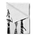 thumbnail image 2 of African Soft Flannel Fleece Throw Blanket, Sketch of Local Women Jugs Silhouettes Patterned Dresses, Cozy Plush for Indoor and Outdoor Use, 50" x 70", Black and White, by Ambesonne, 2 of 5