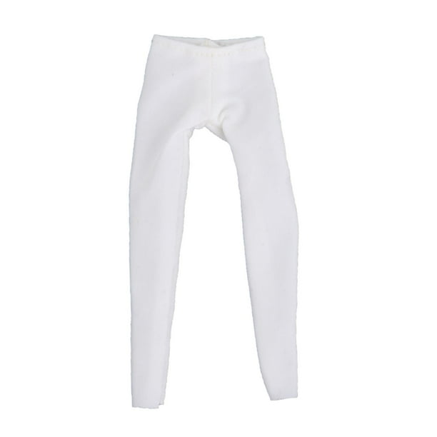 Ropa para muñeca femenina 1/12, hecha a mano, duradera, minipantalones, traje, pantalones para Blanco