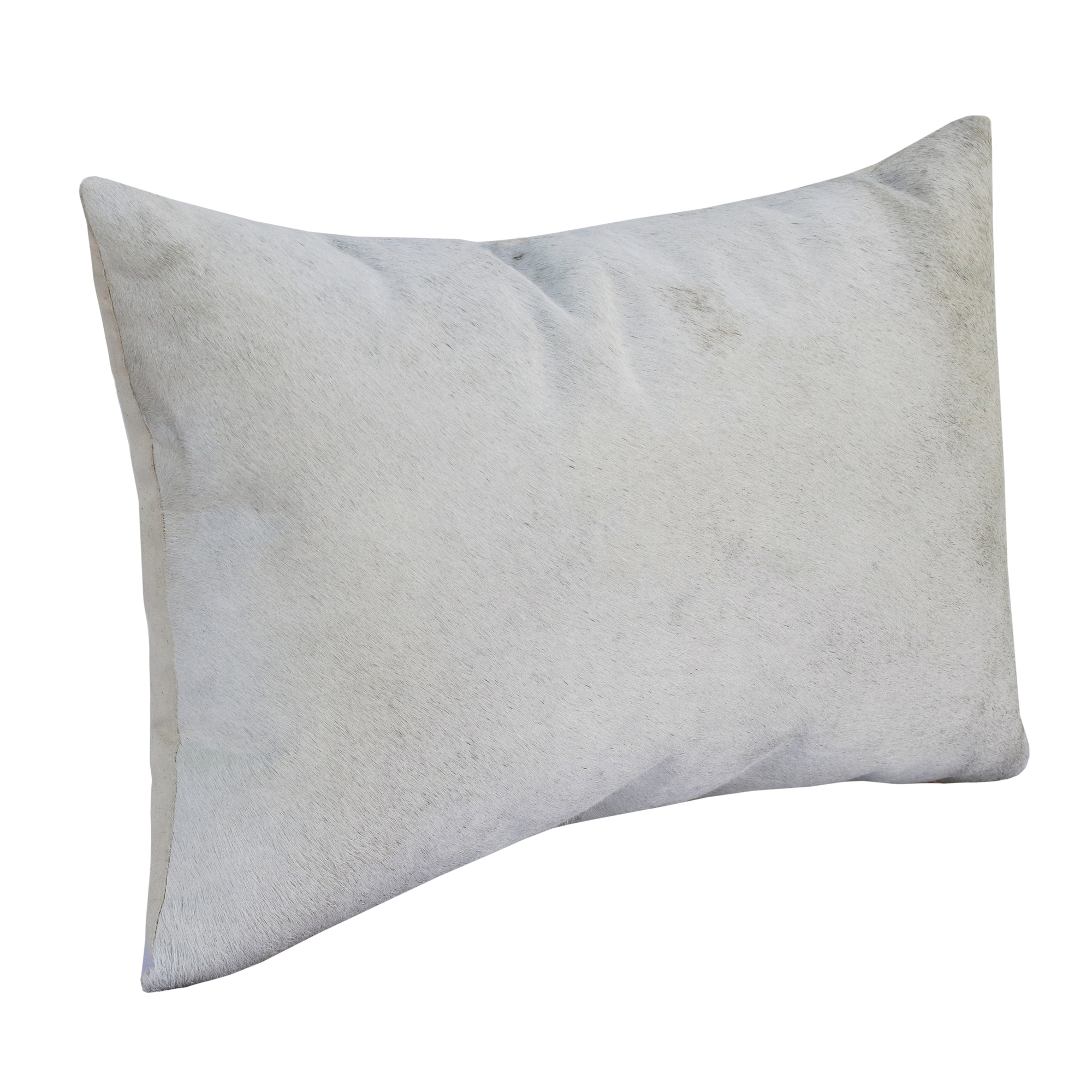 Ox Bay Cordelia Solid Transitional Faux Leather Hand Woven Lumbar Pillow, Ivory, 16" x 24"