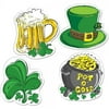 Set Of 4 14-15" Packaged St Patricks Day Irish Double Sided Cutouts Decorations