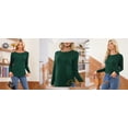 thumbnail image 6 of JYLFC Womens Raglan Round Neck T-Shirts Long Sleeve Tunic Tops, Green L, 6 of 6
