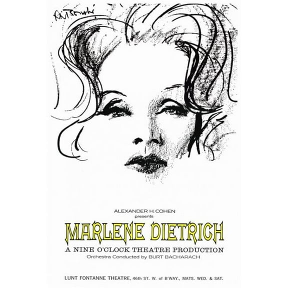Pop Culture Graphics  Marlene Dietrich Movie Poster Print - 27 x 40