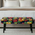 thumbnail image 5 of XYZCANDO Floral and Green Leaf Design Poly Spandex Bench Cover with Washable, Anti-Dust Stretch Long Chair Cover for Dining Room, 5 of 9