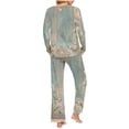 thumbnail image 3 of Tnhcen 2 Pieces Women's Comfort Gradient Printed Casual Top Pants Pajamas Set Homewear S-3XL, 3 of 5