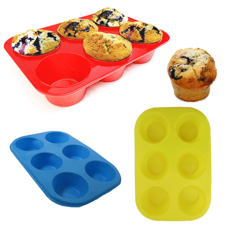 6 Cup Silicone Mold Pan Non-Stick Tray Muffin Cupcake Dessert Pastry Bake