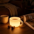 thumbnail image 4 of Night Light Coffee Cup Shaped Rechargeable Warm Yellow for Bedroom Desk Decor, 4 of 7
