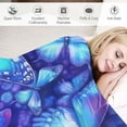 thumbnail image 3 of ONETECH Butterfly Blanket Blue and Purple Butterfly Throw Blanket Beautiful Butterflies Soft Warm Blanket Lightweight Blankets Flannel Blankets for Sofa Couch Bed Travel Gift for Kids Adults, 3 of 6