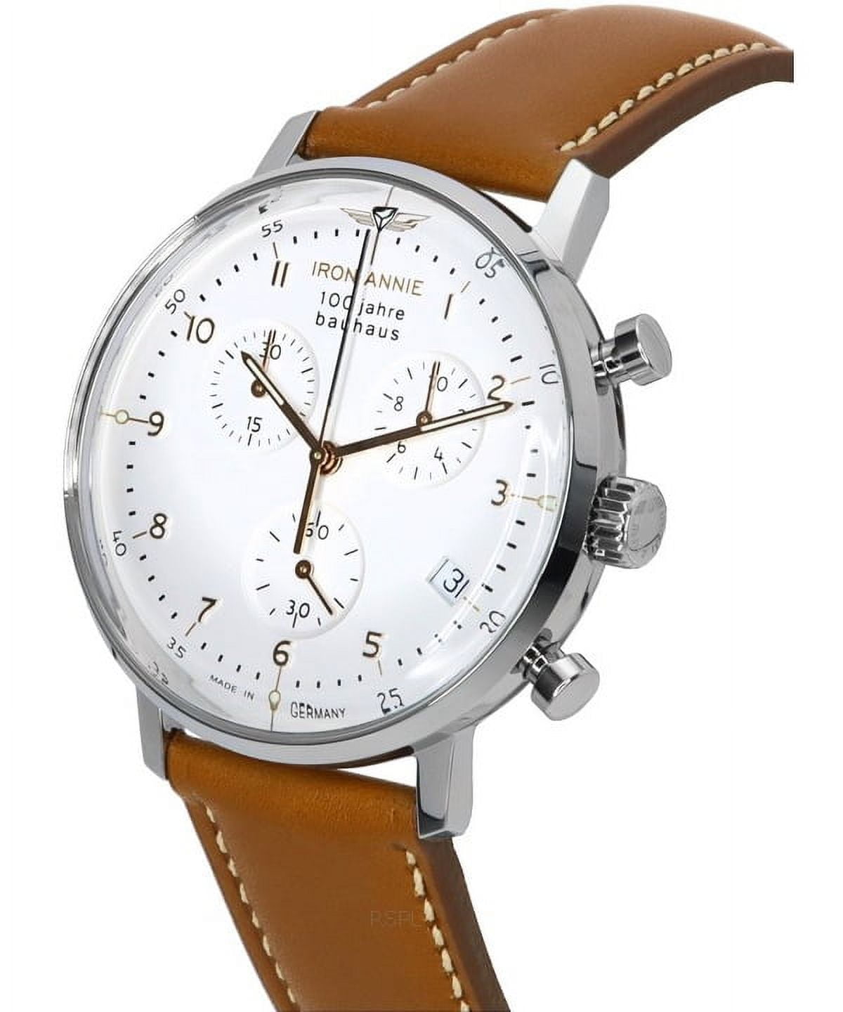 Annie Chronograph Quartz Watch Bauhaus Iron 50964 Jahre Dial 100 White Men\'s
