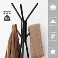 thumbnail image 3 of Perchero no empotrado, con 2 estantes, para ropa, sombrero, bolsa, estilo industrial, gris y negro, 3 of 8