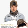thumbnail image 3 of FZ FANTASTIC ZONE Mens Womens Winter Knit Beanie Hat Scarf Warm Cap Neck Warmer Set Fleece Lined,Khaki, 3 of 6