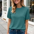 thumbnail image 4 of XEDZYT Womens Summer Tops Crewneck Knit Short Sleeved Shirts Lightweight Soft Blouse Size XL, 4 of 4