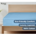 thumbnail image 6 of Royale Linens 100% Organic Cotton Fitted Sheet - Percale Weave - Super Soft Deep Pocket Bottom Sheets - Lake Blue Elastic Sheet Full Size - Full Fitted Sheets Only - (54"x75"+15", Lake Blue), 6 of 9