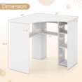 thumbnail image 2 of Costway Bureau d'Ordinateur en Forme de L avec Étagères de Rangement Étagère Ajustable pour Bureau à Domicile Blanc, 2 of 10