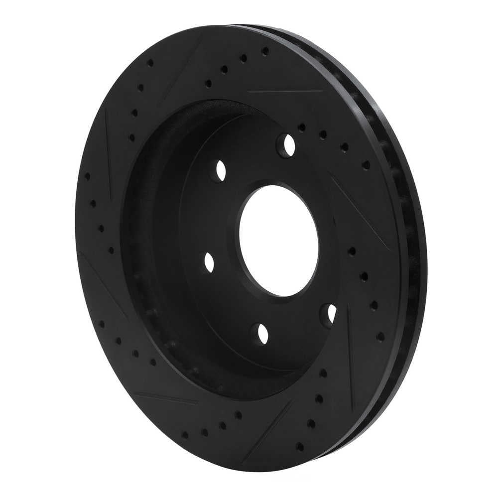 Dynamic Friction Company 633-76163R DFC Brake Rotor - Drilled And Slotted - Black