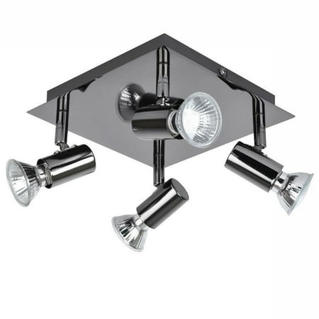

Home Lighting LED GU10 Bulbs Kitchen Square 4 Way Adjustable Ceiling Spotlight BLACK