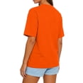 thumbnail image 4 of Lumtrix Womens 2026 Spring Summer Going Out Tops Casual Short Sleeve Crewneck Loose Fit Basic Oversized T Shirts Saffron 2XL, 4 of 4