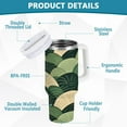 thumbnail image 2 of Yayeee 40oz Double-Wall Insulated Stainless Steel Tumbler with Handle Bottle, Green Abstract Shapes, 2 of 8