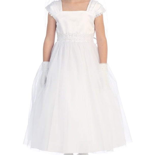 Blunight Collection Little Girls Dainty Cap Sleeve Lace Communion