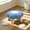 Blue, variant on Wood Flower Stool Small Round Stool for Room Decoration Baby Chair with Soft Lamb Fleece Top Multiple Colors 25x25x20cm Solid Wood Frame