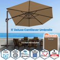thumbnail image 2 of SUNNYOUTDOOR 11' Sunbrella Cover Umbrella Deluxe Cantilever Umbrella Patio Umbrella Garden Outdoor (Cocoa), 2 of 6