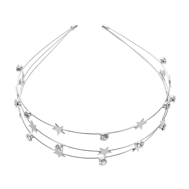unbranded Headband Con Rhinestone En Metal Plateado Cómodo Para Fiestas Y Ceremonias