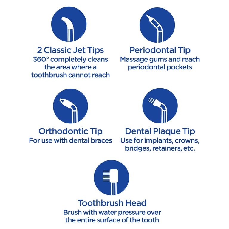 Equate Premium Countertop Water Dental Flosser, 6 Tips photo 2