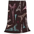 thumbnail image 2 of Fotbe Eiffel Tower Manta de Franela Acolchonada con Estampado, Súper Suave y Esponjosa, Extra Grande para Sofá, Cama, Uso Todo el Año-80"x60", 2 of 7