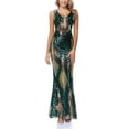 thumbnail image 4 of ROMANCE VICTORY Women's Sexy V Neck Sleeveless Sequined Evening Mermaid Party Dress, 4 of 7