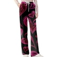 thumbnail image 6 of Love Heart Print Pajama Pants for Women Valentine Sleep Pants Wide Leg Comfortable Pajama Bottoms with Drawstring Waist Hot Pink L, 6 of 6