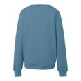 thumbnail image 4 of Women Solid Color Crewneck Sweatshirt with Front Pocket, Hoodless Long Sleeve Loose Fit Plain Pullover Top Soft Casual Daily Basic Sweatshirt(Navy,L), 4 of 5