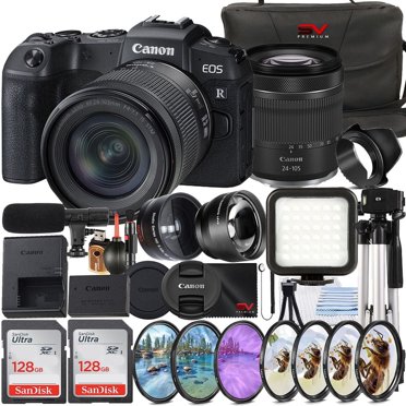 Canon EOS R8 Camera, 24.2MP, 4K60p, RF 24-50mm Lens, 2x32GB Cards, LED ...