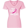 thumbnail image 3 of Inktastic Breast Cancer Awareness Her Fight is our fight Women's V-Neck T-Shirt, 3 of 5
