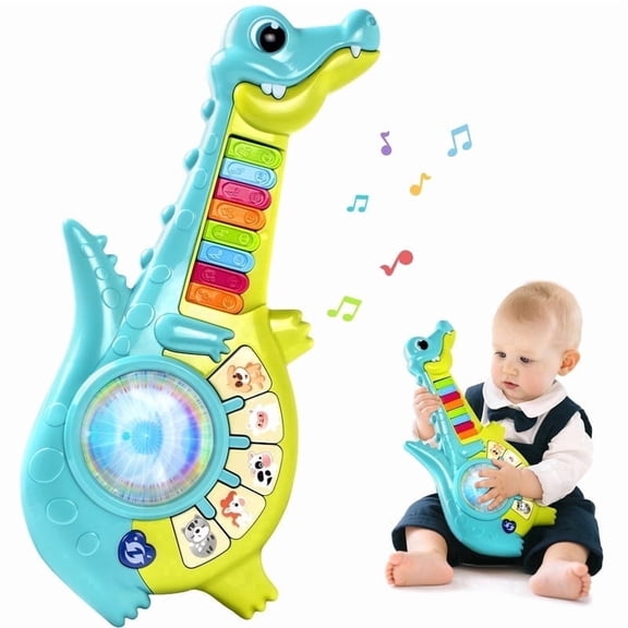 Marstone Toddler Toys for 1 2 Year Old Boy Gift: Baby Musical Toys 12-18 Months, Educational Learning Piano Guitar for Baby 1-3 with Animals and Sounds, 1st First Birthday Gifts for Kids, Girls