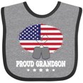 thumbnail image 3 of Inktastic Proud Military Grandson Us Flag Boys Baby Bib, 3 of 4