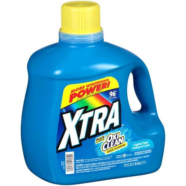Xtra Plus OxiClean Liquid Laundry Detergent, Crystal Clean, 175oz