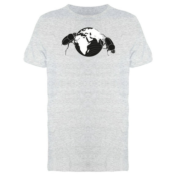 Two Scarabs Pushing Plant Earth T-Shirt Men -Image by Shutterstock, Male XX-Large