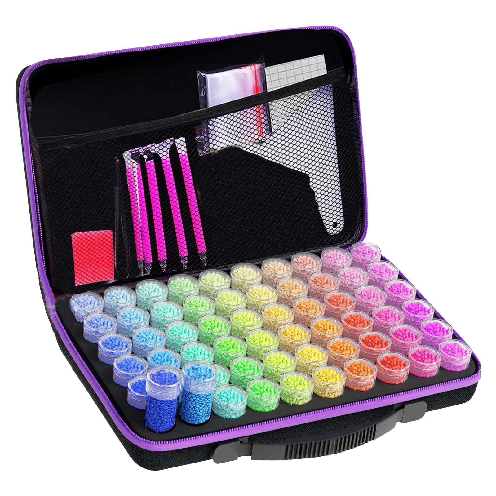 Diamond Paint Storage Containers Art Kits for Adults,60 Slots Diamond Paint Accessories Kits Diamond Art Accessories and Tools for Crafts Jewelry Rhinestones Bead Organizer