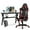Black/Red, variant on Goplus X-Shaped Gaming Desk & Racing Style Massage Chair Set Home Office Black+Red