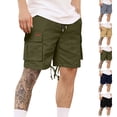 thumbnail image 5 of QHFBli Cargo Shorts for Men Casual Elastic Drawstring Big and Tall Shorts with Pockets for Workout Beach Streetwear, 5 of 5