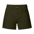 thumbnail image 6 of VBVC Women's High Waisted Slim Chino Shorts , Stretchy Rolled Hem Shorts For Women , Ladies' Solid Color Work Bermuda Shorts with Pockets,Army Green,S-2XL, 6 of 6