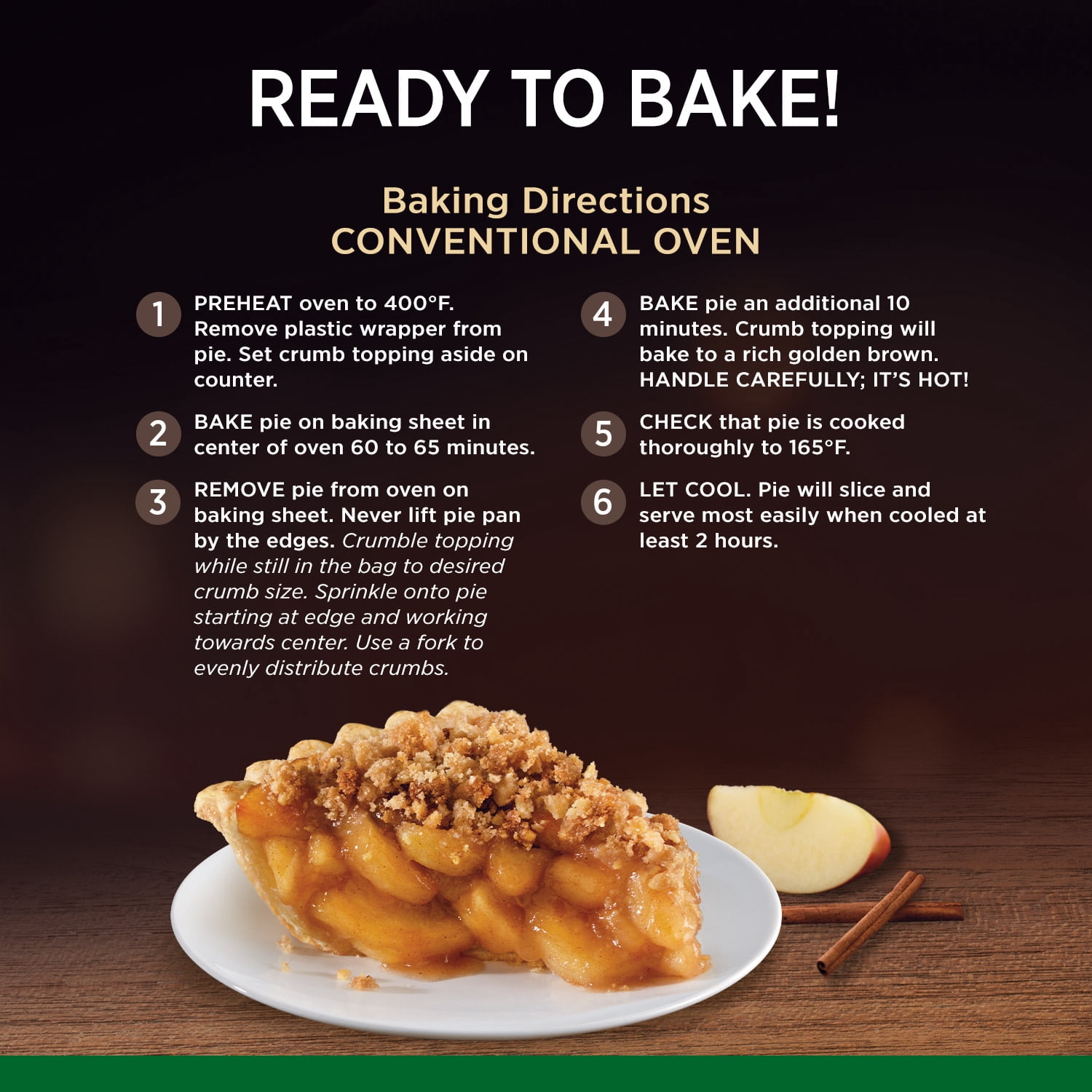 Marie Callender's Dutch Apple Pie, Ready to Bake Frozen Dessert, 38 oz.
