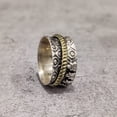 thumbnail image 5 of Art Spinner Band, Meditation Ring, 925 Sterling Silver Ring, Spinning Thumb Ring, Two Tone Ring, Fidget Ring, Handmade Jewelry, Christmas Oxidized, Womans Band Ring, Anxiety Ring, Mans Band Gifts, 5 of 6